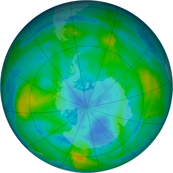 Antarctic ozone map for 31 March 1979